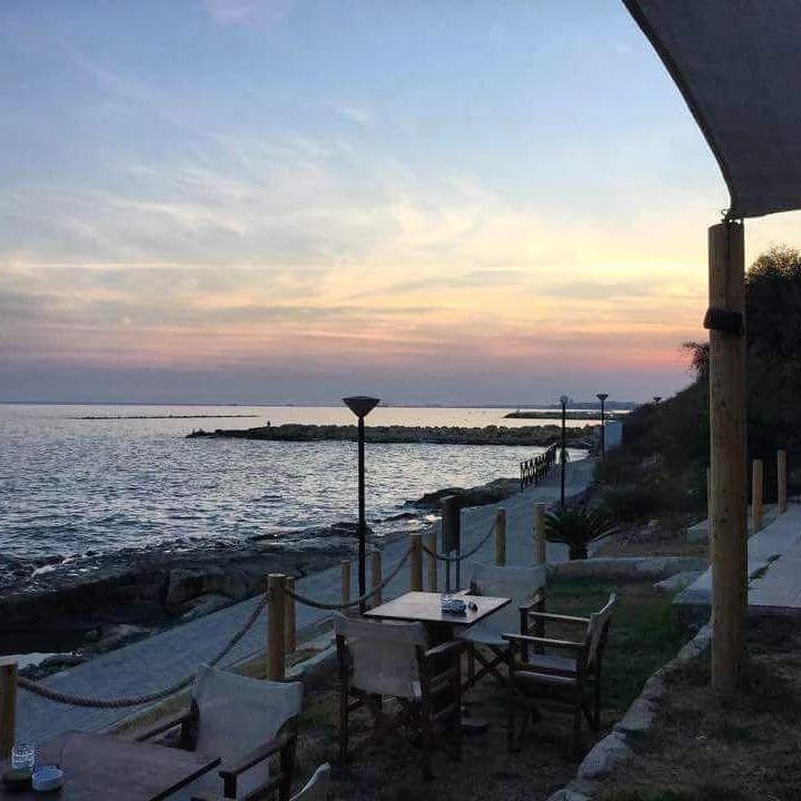 Old Limassol terrace at sunset